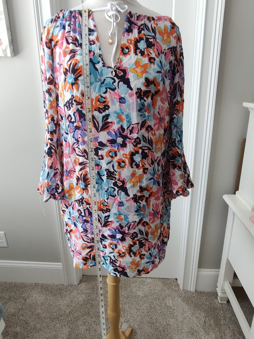 Anne Cole Multicolor Floral V-Neck Beach Cover Up